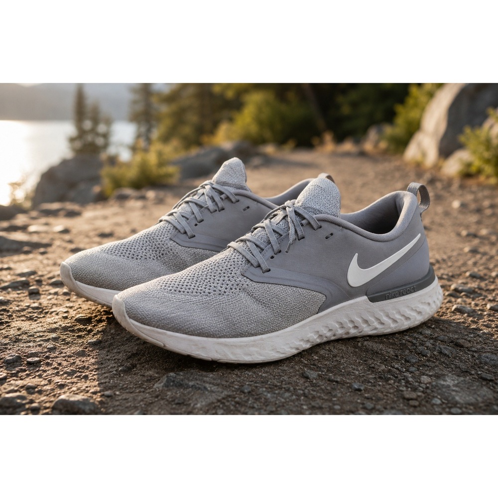 Nike Odyssey React 2 Flynit Women Size 9.5 Wolf Grey/ platinum Tint AH1016-002‎